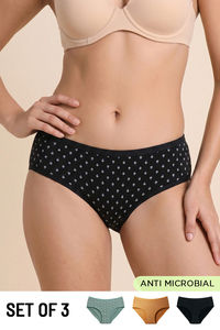Zivame Regular Rise Full Coverage Hipster Panty (Pack of 3) - Multicolor — thumbnail 1
